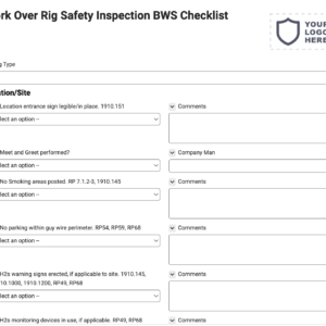 Work Over Rig Safety Inspection BWS Checklist