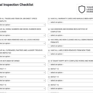 Final Inspection Checklist