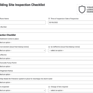 Building Site Inspection Checklist