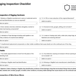 Rigging Inspection Form Checklist