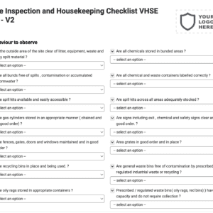 Site Inspection and Housekeeping Checklist VHSE 01- V2