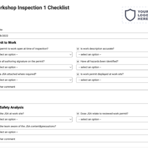 Workshop Inspection 1 Checklist
