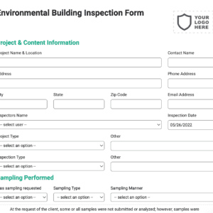 Silica Environmental Building Inspection Form
