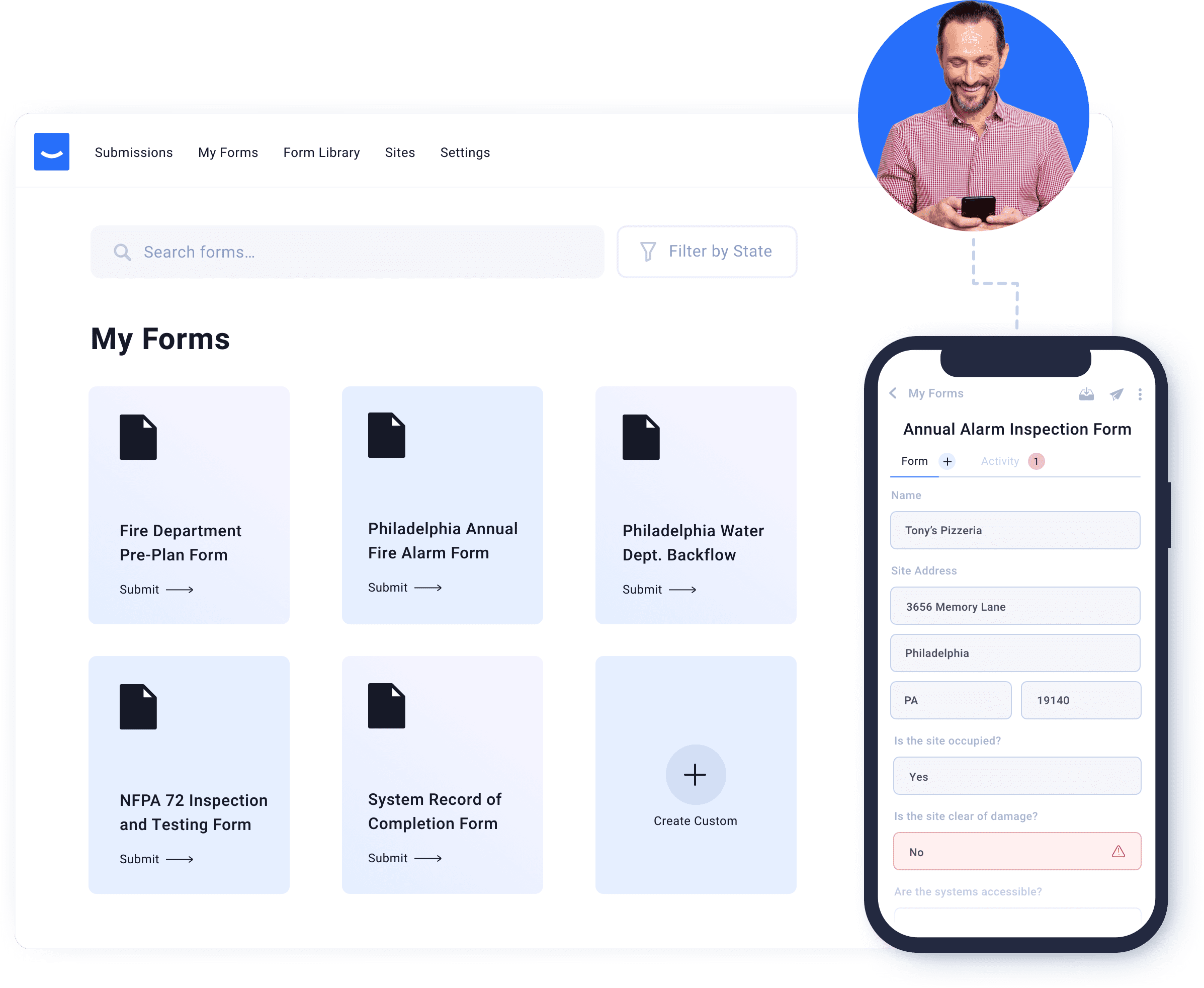 AHJ form templates mobile
