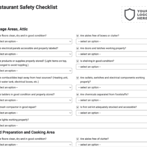Restaurant Safety Checklist