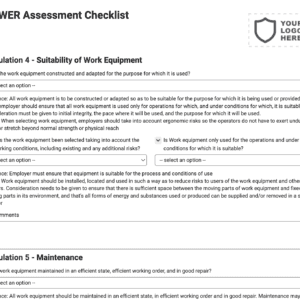 PUWER Assessment Checklist