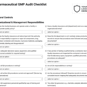 Pharmaceutical GMP Audit Checklist