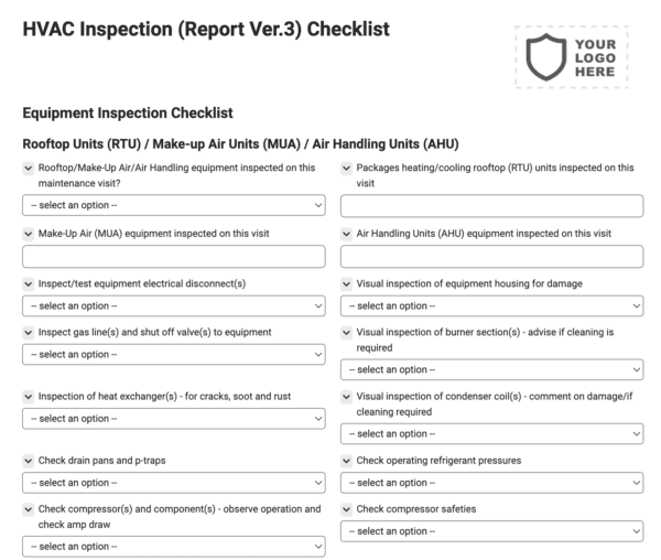 HVAC Inspection (Report Ver.3) Checklist
