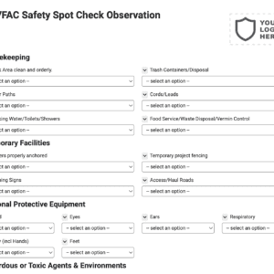 NAVFAC Safety Spot Check Observation Form