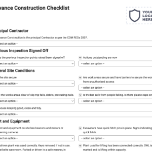 Advance Construction Checklist Form