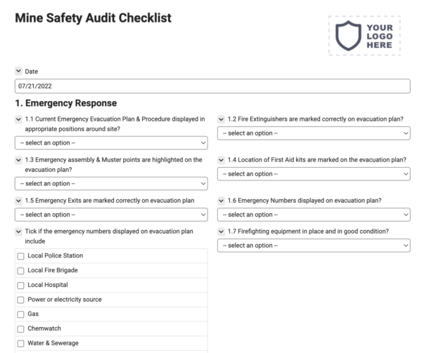 Mine Safey Audit Checklist