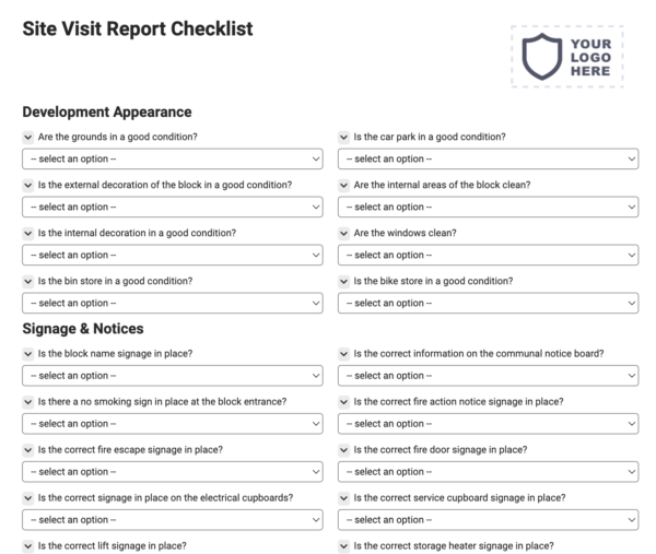 Site Visit Report Checklist
