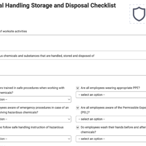 Chemical Handling Storage and Disposal Checklist