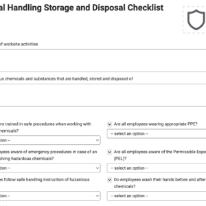 Chemical Handling Storage and Disposal Checklist