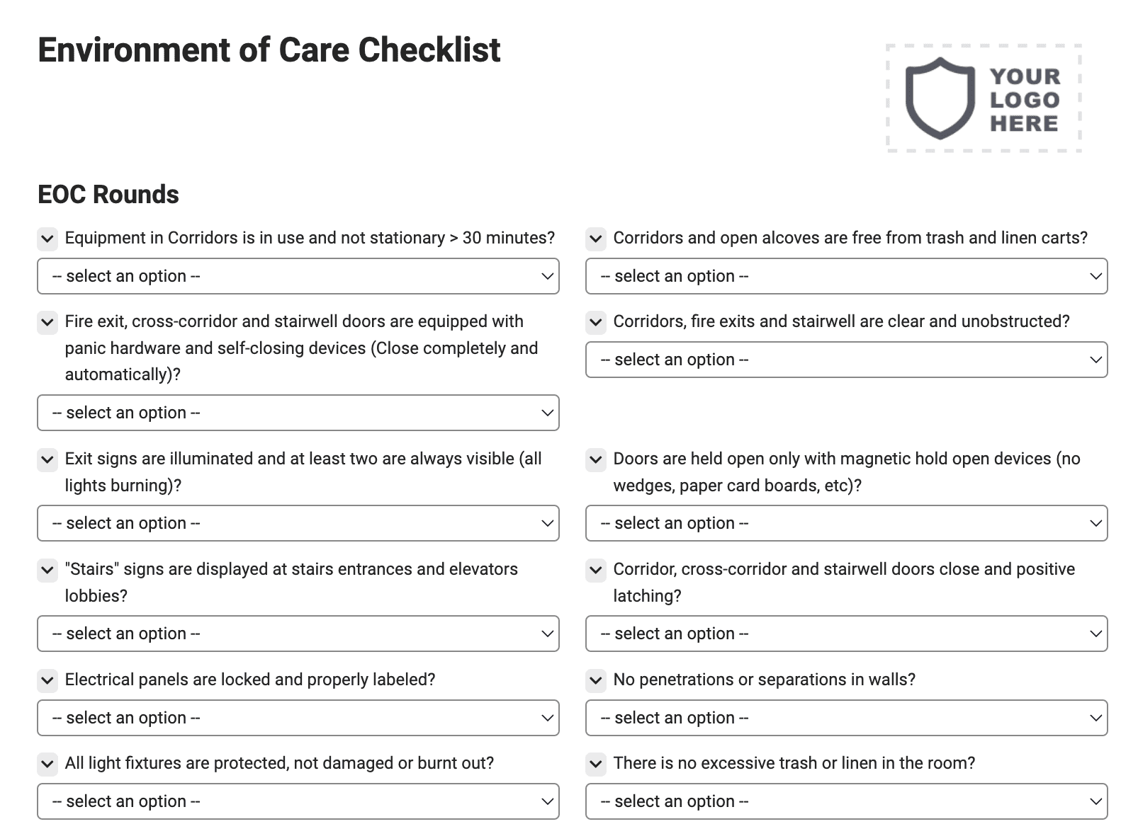 Environment of Care Checklist