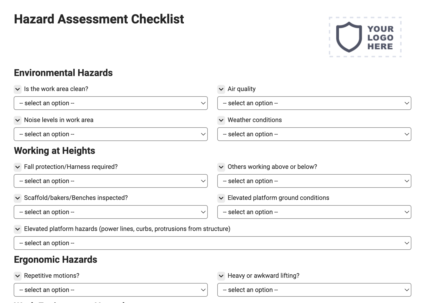 Hazard Assessment Checklist