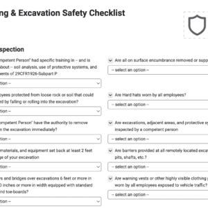 Trenching & Excavation Safety Checklist