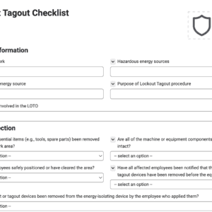 Lockout Tagout Checklist