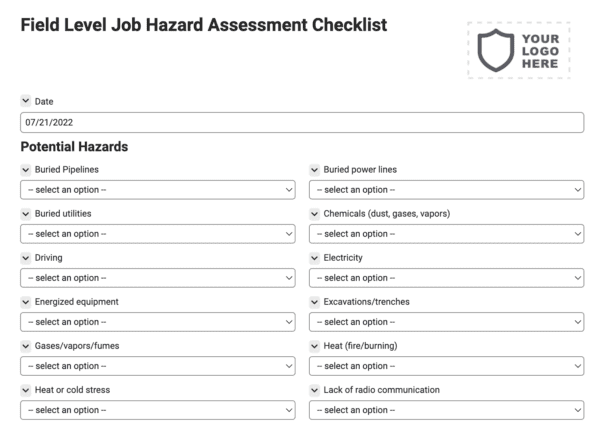 Field Level Job Hazard Assessment Checklist