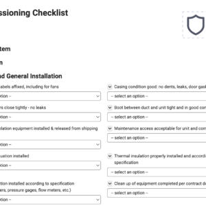 Commissioning Checklist