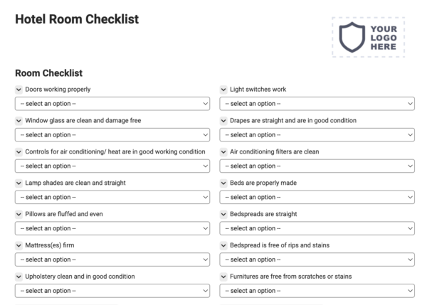 Hotel Room Checklist