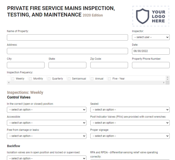 9 Mobile Friendly Fire Sprinkler Inspection Form Templates For Fire Sprinkler Companies Joyfill 7095