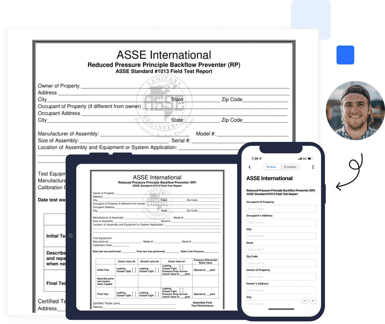 asse backflow form template mobile