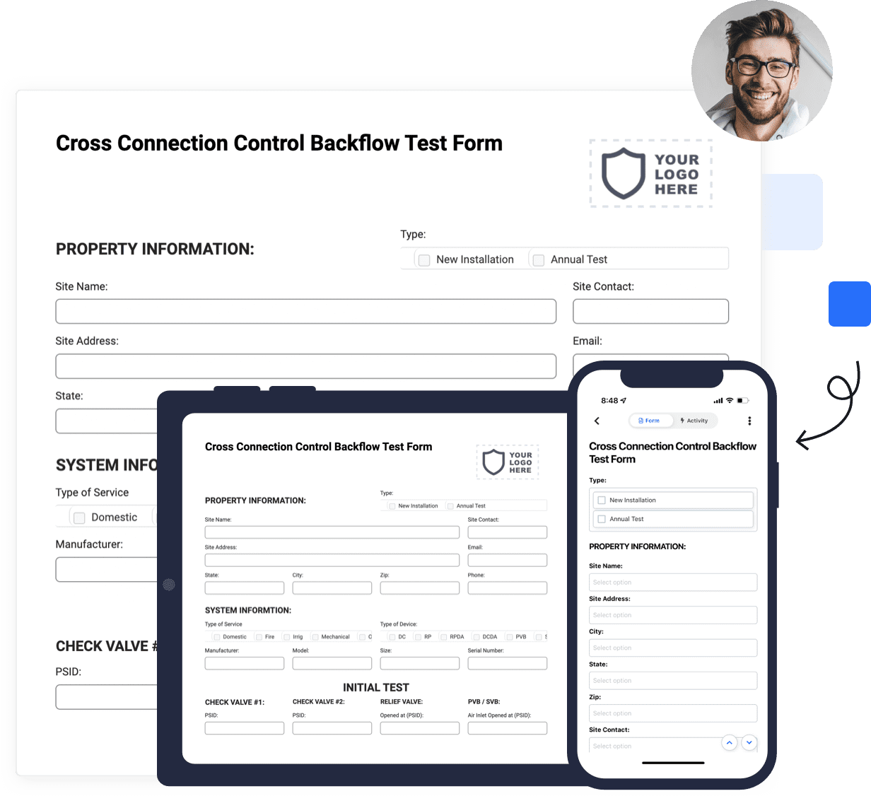 cross-connection control backflow test form