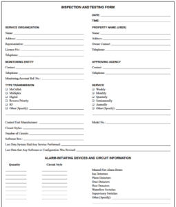 fire alarm inspection form template 2