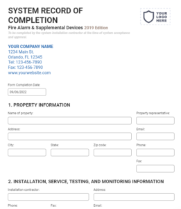 fire alarm inspection form template 3