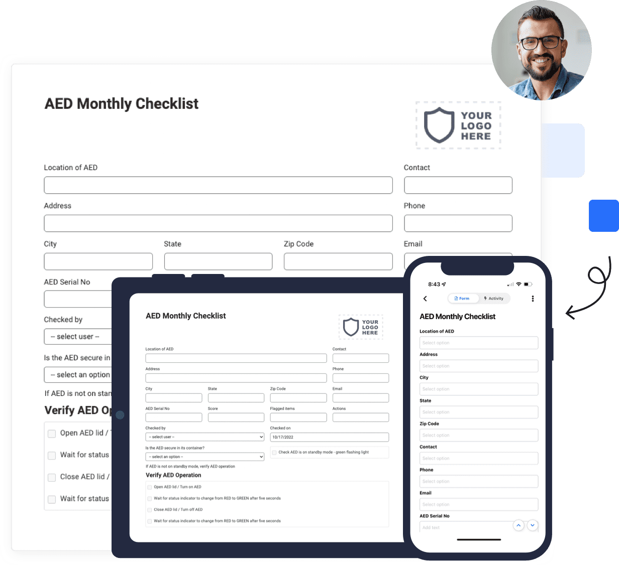 mobile AED monthly inspection checklist form online
