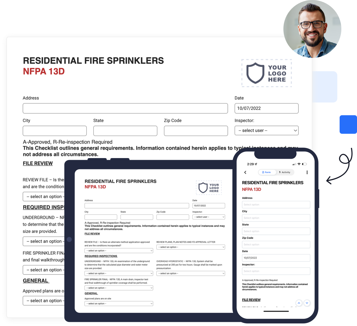 mobile nfpa 13D residential sprinkler inspection form preview