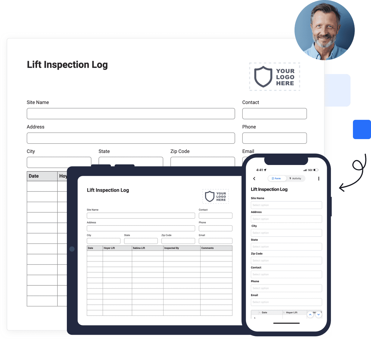 mobile lift inspection log form
