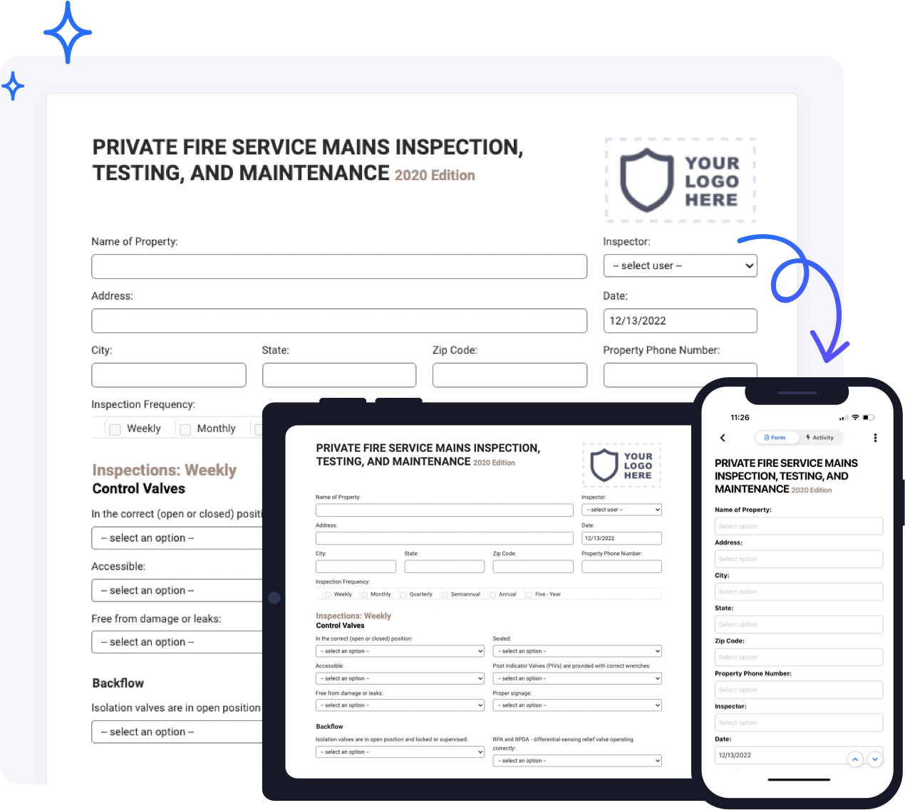 private fire service mains inspection form preview