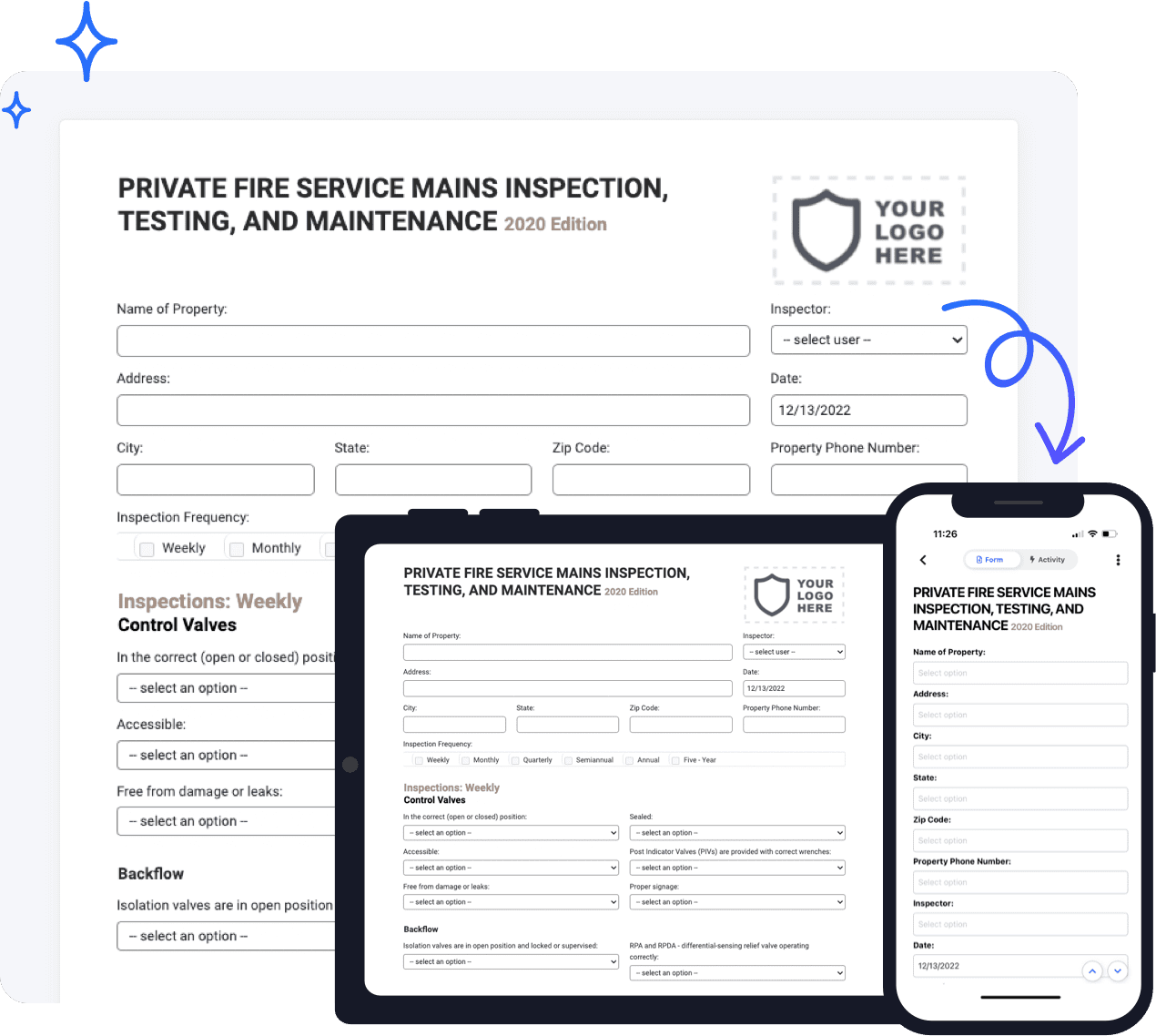 private fire service mains inspection form preview