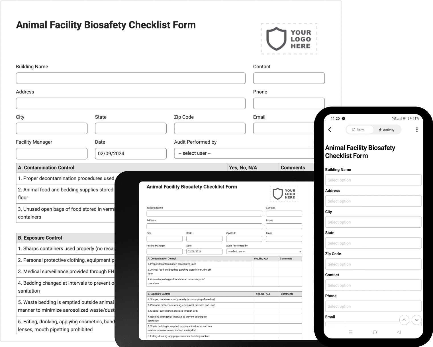 Animal Facility Biosafety Checklist Form
